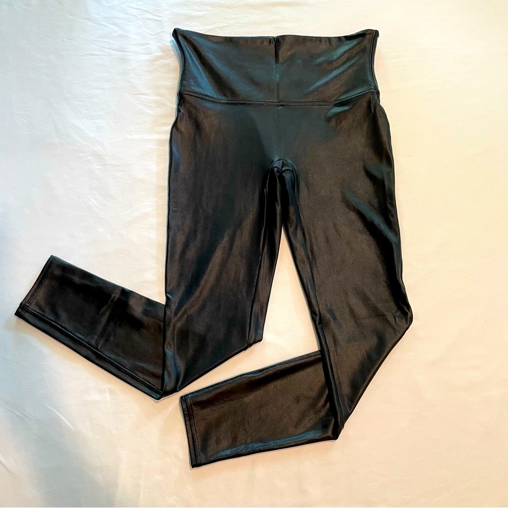 SPANX - Women’s Faux Leather Leggings - Black, Size L (Petite)